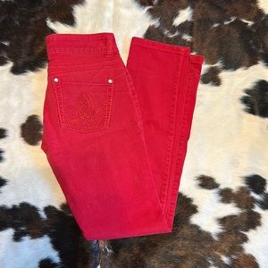 Wrangler red skinny jeans